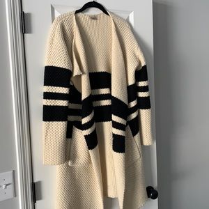 Creme and black sweater jacket